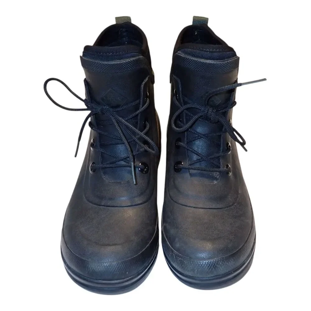 Muck Boot Women's Original Lace Up Boots Waterproof 8 Black Rain Snow Work Boots